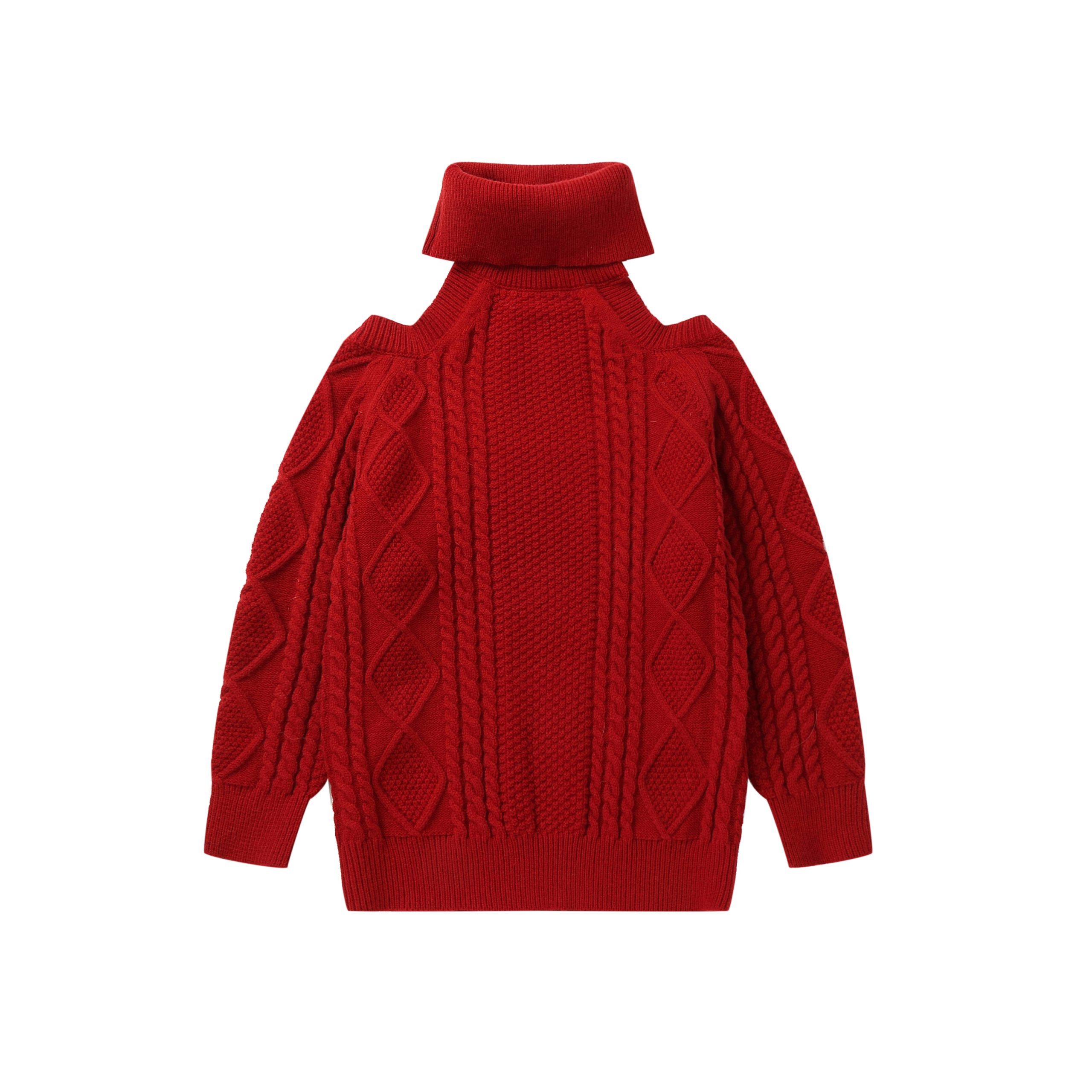 Blush High neck off Shoulder knit(2color)：圖片 2